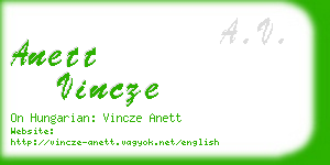 anett vincze business card